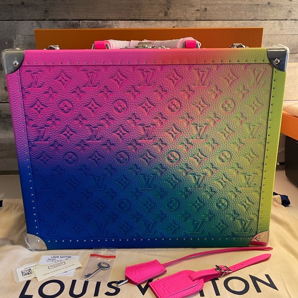 New! RARE LIMITED EDITION Louis Vuitton Virgil Cotteville 40 leather multicolor! - Picture 11 of 16